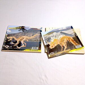 Puzzled Velociraptor and Styracosaurus Dinosaur 3D Woodcraft Construction Kits